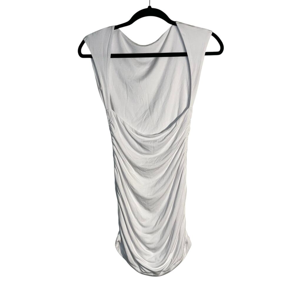 White Fox Double-Ruched Open‑Back High‑Neck Mini Dress – XS - Picture 3 of 7